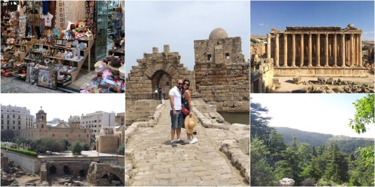 Collage of photos from Stephanie's staycation in Lebanon